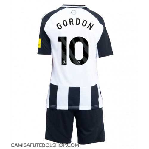 Camisa de time de futebol Newcastle United Anthony Gordon #10 Replicas 1º Equipamento Infantil 2024-25 Manga Curta (+ Calças curtas)